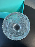 Tiffany & Co. Crystal Basket Weave Cylinder Vase with Box