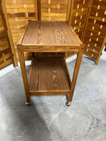 American Oak Beverage Cart on Casters