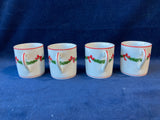 6 Piece Set of Neiman Marcus Christmas Garland Demitasse Espresso Cup & Saucers