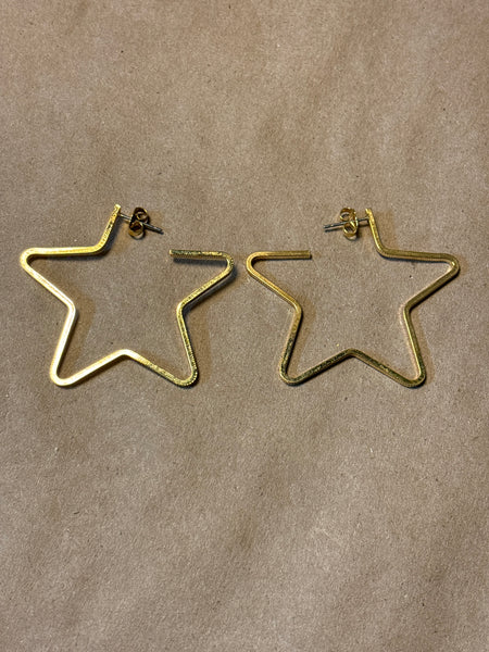 Gold Tone Star Earrings