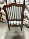 Ethan Allen Blue/White Striped Arm Chair