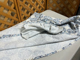 Threshold 64"D Round Table Cloth, blue/tan/white