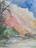 Colorful Valley Watercolor by Local Artist, Ginger Olensen; Signed