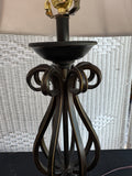 Pair of Ornate Metal, Resin & Marble Table Lamps (WORKS)