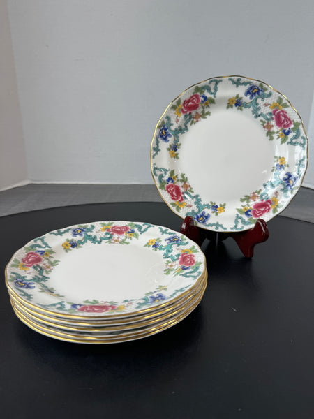 (E) 6-Piece Royal Doulton England The Majesty Collection Floradora Dessert Plates Set