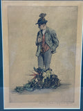 Tinted Silk Etching “The Vegetable Man” by Paul Geissler; Signed