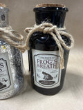 Set Of 3 Halloween Potion Bottles