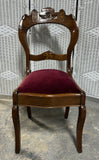 French Style Carved Vintage Side Chair with Velvet Seat