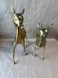 Solid Brass Vintage Doe Statues - Pair