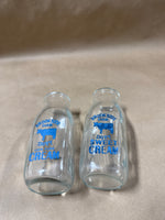 Pair Of Small Brookeside Frame Dairy Sweet Cream Glass Jars