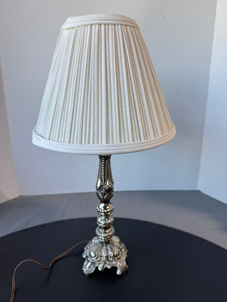 Ornate Silver Resin Accent Lamp (WORKS)
