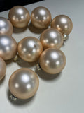 11 pc Plastic Ornament Lot, Rose Gold Color Tone