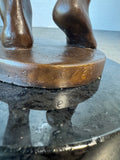 Signed & Numbered Charles Cropper Parks Bronze & Marble Boy with Duck Sculpture
