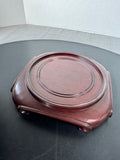 Chinese Famille Rose Medallion Porcelain Vase with Wooden Stand