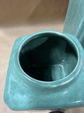 Pair Of Maine Green Ceramic Kitchen Canisters