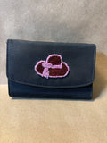 Black Wallet with Beaded Red Hat