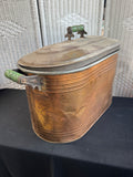 Copper & Tin Vintage Lidded Boiler Wash Tub