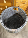 Gray Tone Woven Round Basket with Handles (C)