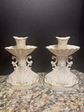 Vintage Lenox Candle Holders - Aquarius Dolphin Design/24K Gold Trimmed