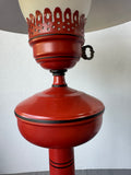 Orange Toleware Vintage Table Lamp (WORKS)