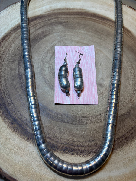 Snake Link Necklace & Earring Set