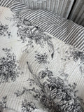 Black & White Floral Toile Reversible Quilt