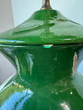 Green Ceramic Floral Ginger Jar Lamp (WORKS)