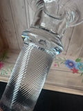 Holmegaard Danish Blue Tint Michael Bang Signed Optic Swirl Candlestick (D)