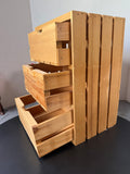 Rustic Wooden 3-Drawer Crate Storage Unit (A)