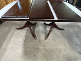 Henkel Harris Double Pedestal Dining Table with (3) Leaves and Table Pads, NO CHAIRS***HEAVY ITEM***