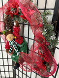 21” Stuffed Reindeer Christmas Wreath