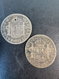 Pair of Vintage Spanish Colonial Charles III Coins