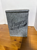 Primitive Vintage Grayce Farms Galvanized Metal Dairy Box