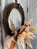 Small Faux Autumn Leaves Wreath