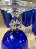 Set Of 4 Cobalt Blue Cristal d'Arques Glasses Goblets // 5 Sets Available // PRICED INDIVIDUALLY