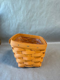 Small Slanted Orange Longaberger Basket With Liner