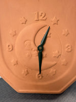 Natural Wonders Terra Cotta Sun & Moon Thermometer Clock Plaque