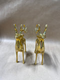 Brass Reindeer Candle Holders - Pair