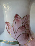 Asian Inspired Lotus & Crane Vase Lamp (WORKS)