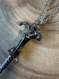 Harry Potter Inspired Silver Tone Wand Necklace (A)