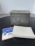 Rustic Tin Recipe Box with Generic Cards & Dividers