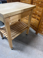 Wooden Kitchen Cart on Casters