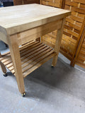 Wooden Kitchen Cart on Casters