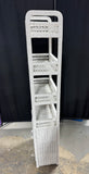 4-Tier White Wicker Shelving Unit with Cabinet