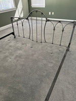 King Metal Bed with Side Rails; No Support Slats Included