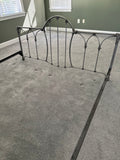 King Metal Bed with Side Rails; No Support Slats Included