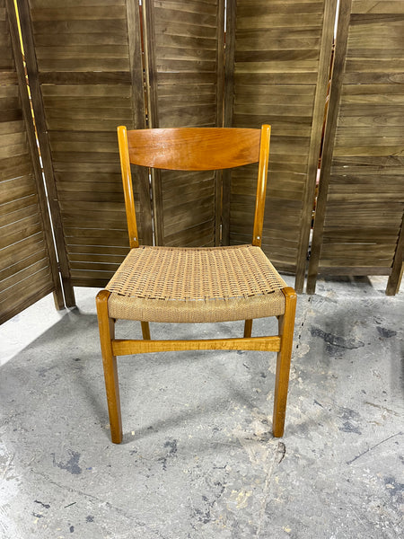 Swedish Modern Chair with Woven Seat