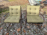 Brown Metal Outdoor Chairs w/Cushions