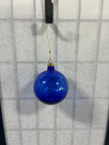 Transparent Cobalt Blue Hand Blown Glass Ornament, 4" diameter (C), 3 Available, PRICED INDIVIDUALLY