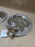 Pair Of Round Silver Wall Candle Sconces